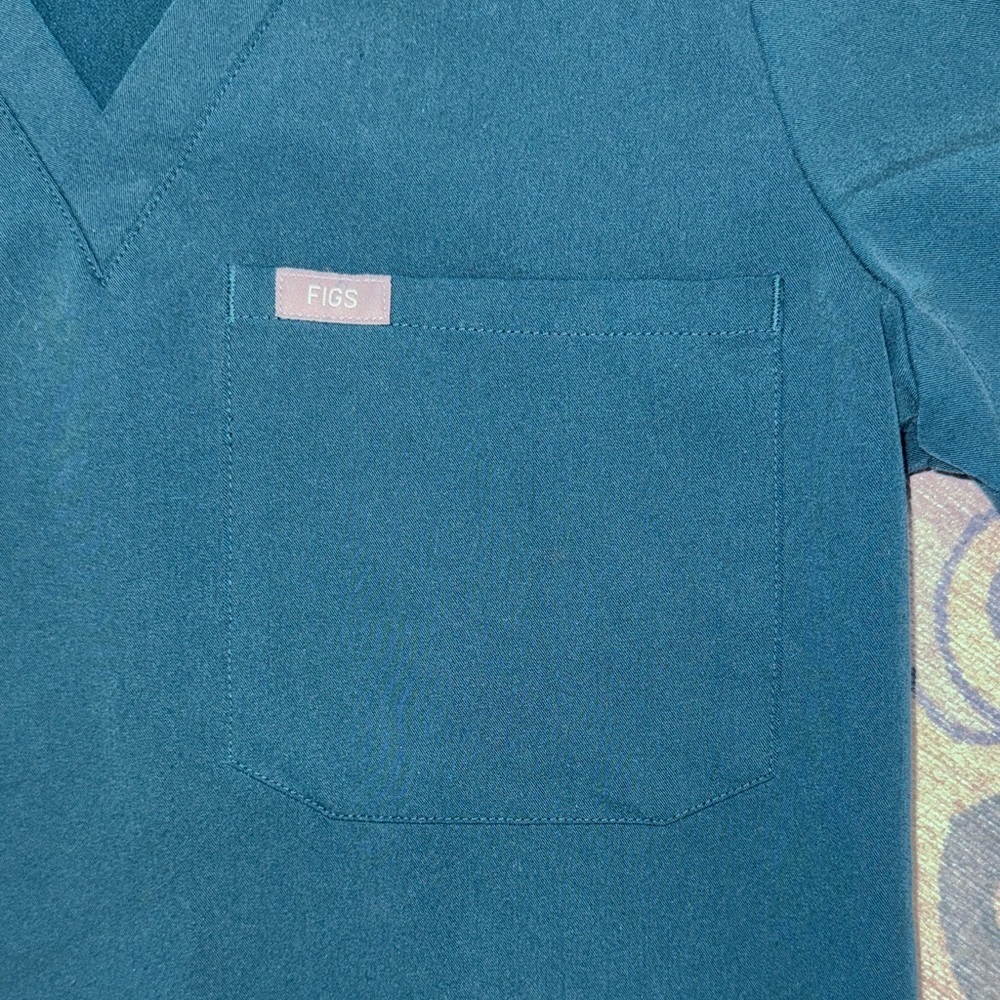 Figs Deep Teal V-Neck Scrub Top - Picture 2 of 5
